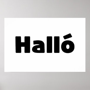 Isländisch Halló { Hallo ) Isländische Sprache Poster