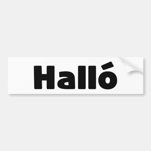 Isländisch Halló { Hello ) Íslenska Language Autoaufkleber (Vorne)