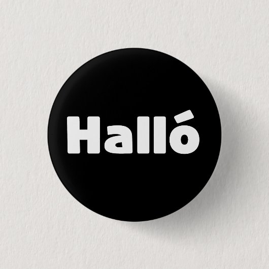 Isländisch Halló { Hello ) Íslenska Language Button (Vorderseite)
