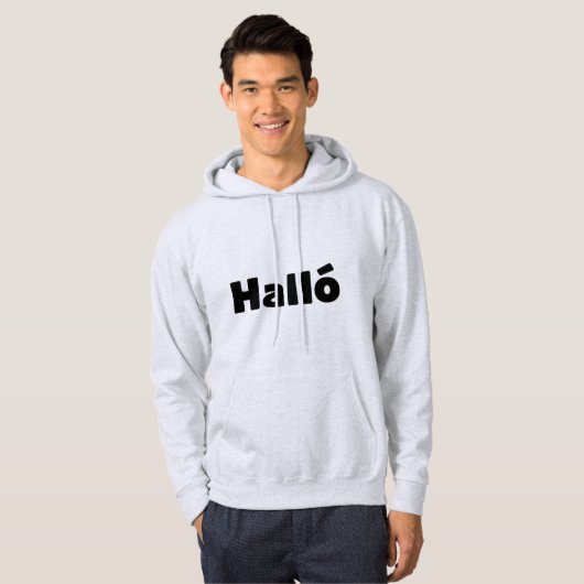 Isländisch Halló { Hello ) Íslenska Language Hoodie (Vorne ganz)