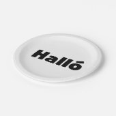 Isländisch Halló { Hello ) Íslenska Language Pappteller (Schrägansicht)