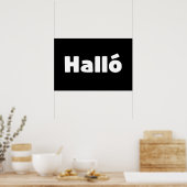 Isländisch Halló { Hello ) Íslenska Language Poster (Küche)