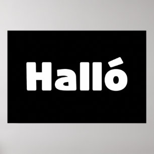 Isländisch Halló { Hello ) Íslenska Language Poster
