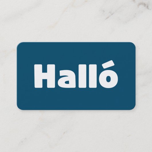 Isländisch Halló { Hello ) Íslenska Language Visitenkarte (Vorderseite)