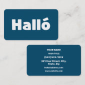 Isländisch Halló { Hello ) Íslenska Language Visitenkarte (Vorne/Hinten)