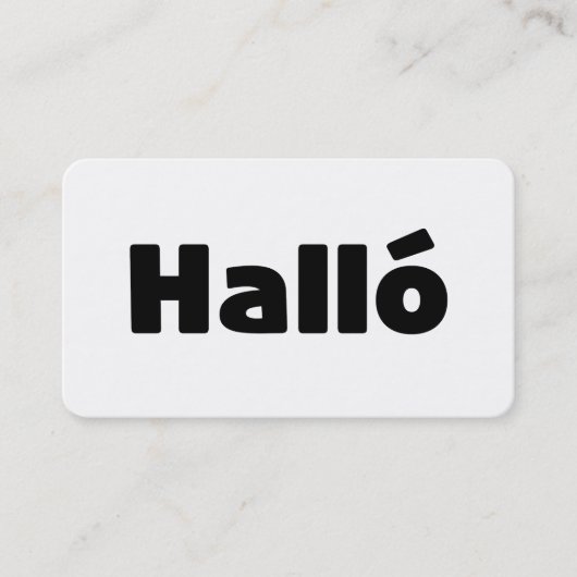 Isländisch Halló { Hello ) Íslenska Language Visitenkarte (Vorderseite)