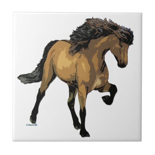 Isländisch Horse Nouvelle Vogue Buckskin Fliese (Vorderseite)