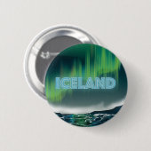 Isländisch Nord Lights Reisemusik Button (Vorne & Hinten)