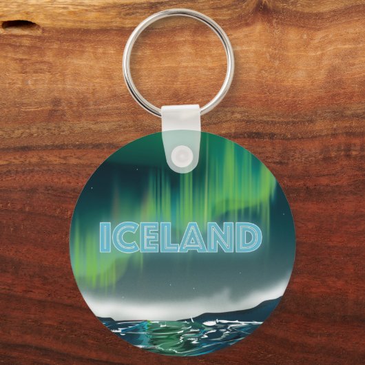 Isländisch Nord Lights Reisemusik Schlüsselanhänger (Vorderseite)