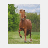 Isländisch Pony bei einem Tölt Funny Foto Horse Li Fleecedecke (Vorderseite)