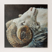 Isländisch Ram-weiße Schafe mit Hörnern Puzzle (Vertikal)