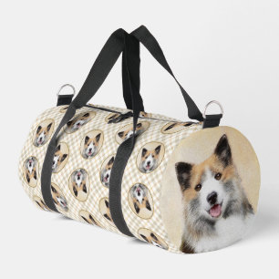 Isländisch Sheepdog Malerei Tan Original Dog Art Duffle Bag