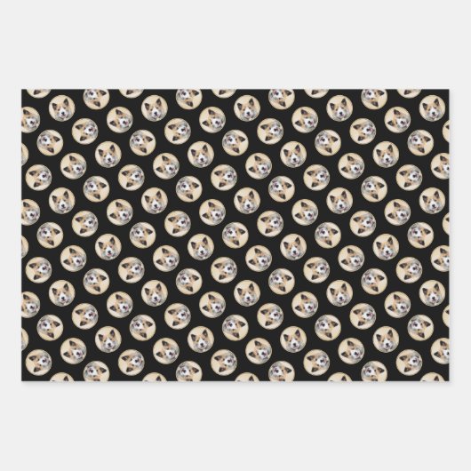 Isländisch Sheepdog Malerei Tan Original Dog Art Geschenkpapier Set (Vorderseite 3)