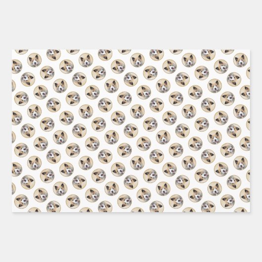 Isländisch Sheepdog Malerei Tan Original Dog Art Geschenkpapier Set (Vorderseite 2)