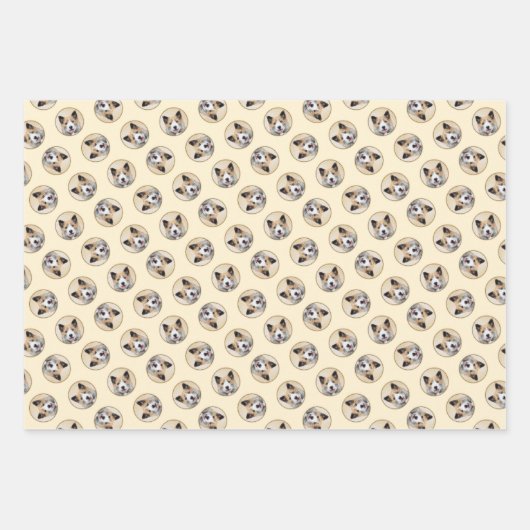 Isländisch Sheepdog Malerei Tan Original Dog Art Geschenkpapier Set (Vorderseite)