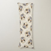 Isländisch Sheepdog Malerei Tan Original Dog Art Seitenschläferkissen (Vorderseite Vertikal)