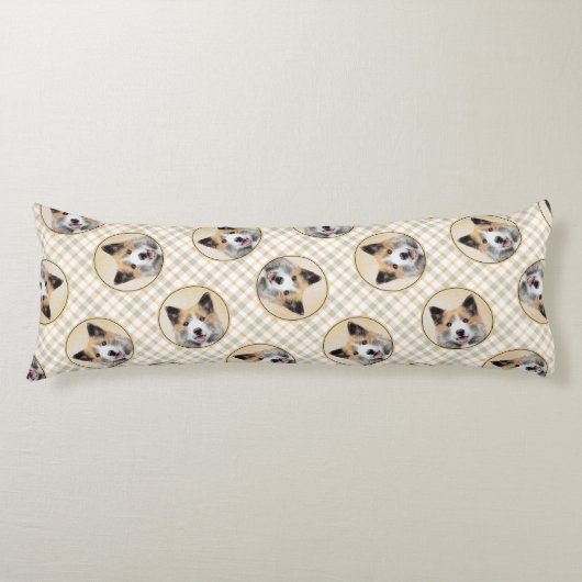 Isländisch Sheepdog Malerei Tan Original Dog Art Seitenschläferkissen (Vorderseite)