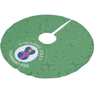 Isländische Engels-Weihnachtsflagge Personalisiert Polyester Weihnachtsbaumdecke
