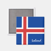 Isländische Fahne & isländische Urlaubs-/Sportfans Magnet (Vorderseite/Rückseite)