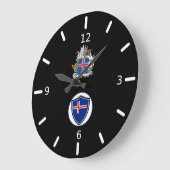 Isländische Fahne-Wappen große Uhr (Winkel)