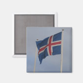 Isländische Flag Square Magnet (Vorderseite/Rückseite)
