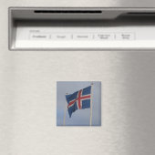 Isländische Flag Square Magnet (In Situ (Geschirrspüler))