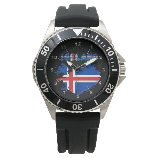 isländische Flagge Armbanduhr (Vorderseite)