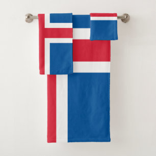 Isländische Flagge Badhandtuch Set
