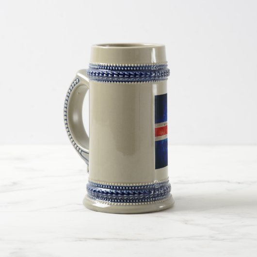 isländische Flagge Bierglas (Vorderseite Links)