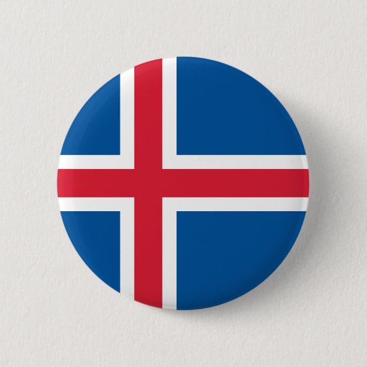 Isländische Flagge Button (Vorderseite)