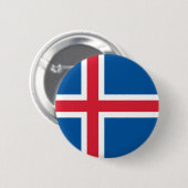 Isländische Flagge Button (Vorne & Hinten)