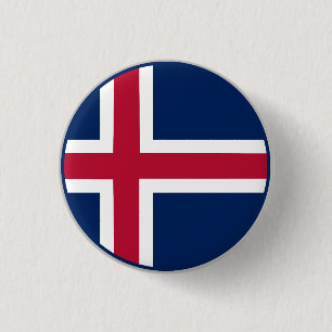 Isländische Flagge Button