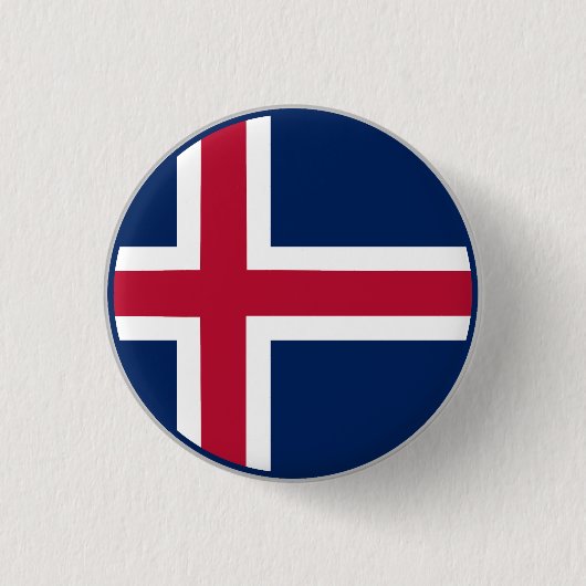 Isländische Flagge Button (Vorderseite)