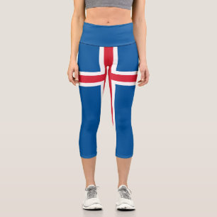 Isländische Flagge Capri Leggings