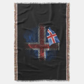 Isländische Flagge Decke (Vorderseite Vertikal)
