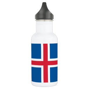 Isländische Flagge Edelstahlflasche