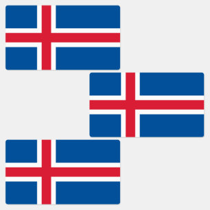 Isländische Flagge Etiketten