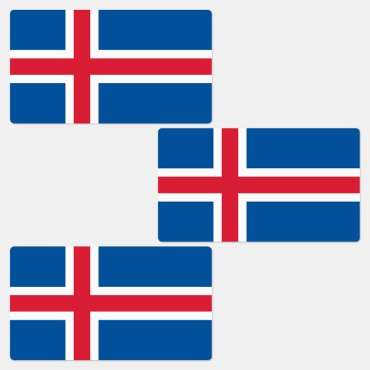 Isländische Flagge Etiketten (Gruppe)