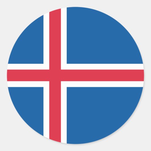 Isländische Flagge, Flagge Islands Runder Aufkleber (Vorderseite)
