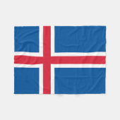 Isländische Flagge Fleecedecke (Vorderseite (Horizontal))