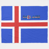 Isländische Flagge Fleecedecke (Vorderseite (Horizontal))
