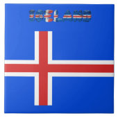 isländische Flagge Fliese (Vorderseite)