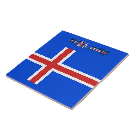isländische Flagge Fliese (Seite)