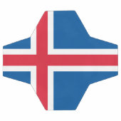 Isländische Flagge Fußball (Flach)