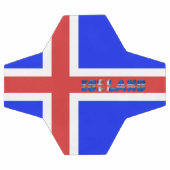 isländische Flagge Fußball (Flach)