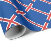 Isländische Flagge Geschenkpapier (Rolleneckpunkt)