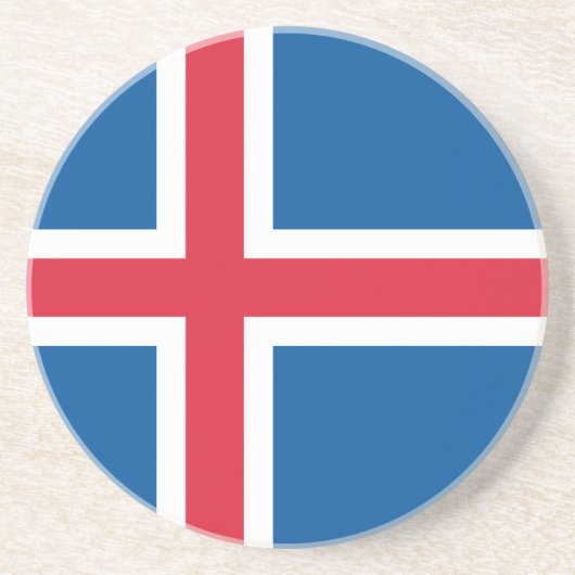 Isländische Flagge Getränkeuntersetzer (Vorne)