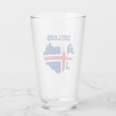 isländische Flagge Glas (Rückseite)