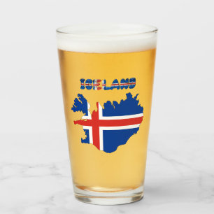 isländische Flagge      Glas
