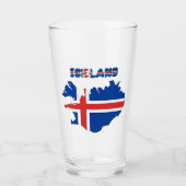 isländische Flagge Glas (Vorderseite)